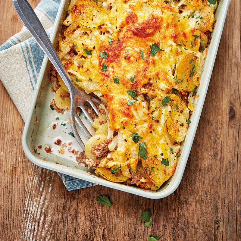 Kartoffelauflauf mit Kohlrabi und Tatar