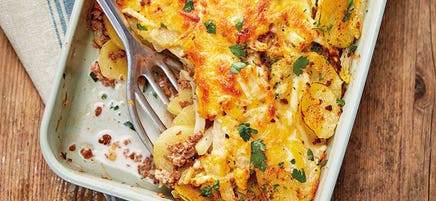 Kartoffelauflauf mit Kohlrabi und Tatar