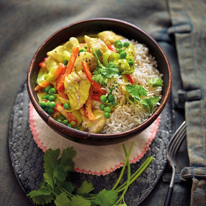 Viscurry met basmatirijst