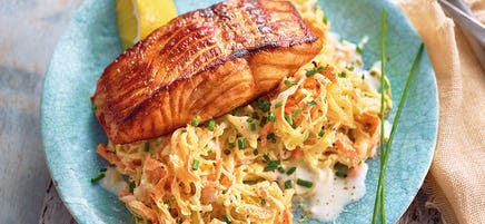 Barbecue-Lachs mit Coleslaw