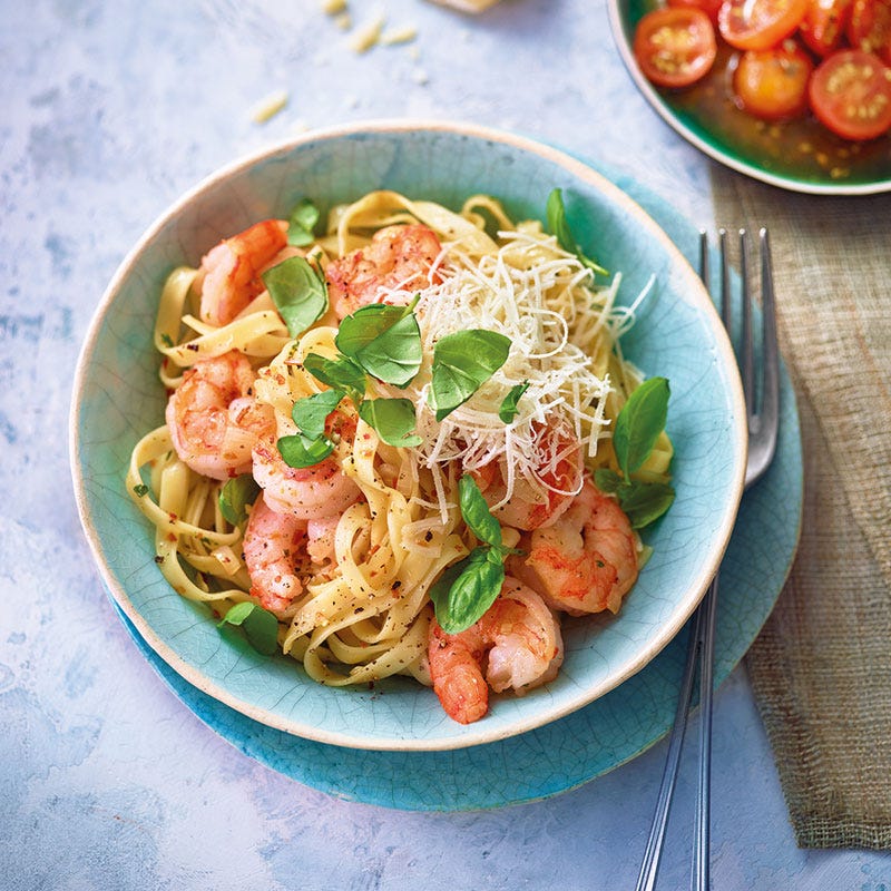 Crevetten-Pasta aglio e olio / Garnelen-Pasta aglio e olio