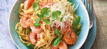 Crevetten-Pasta aglio e olio