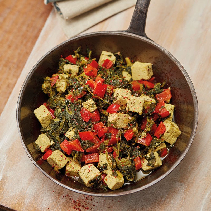 Thailändische Tofu-Spinat-Pfanne