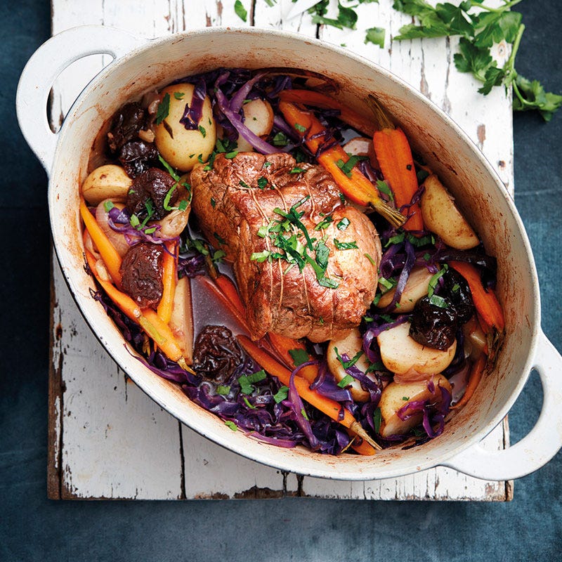 Buntes Ofengemüse mit Schweinebraten