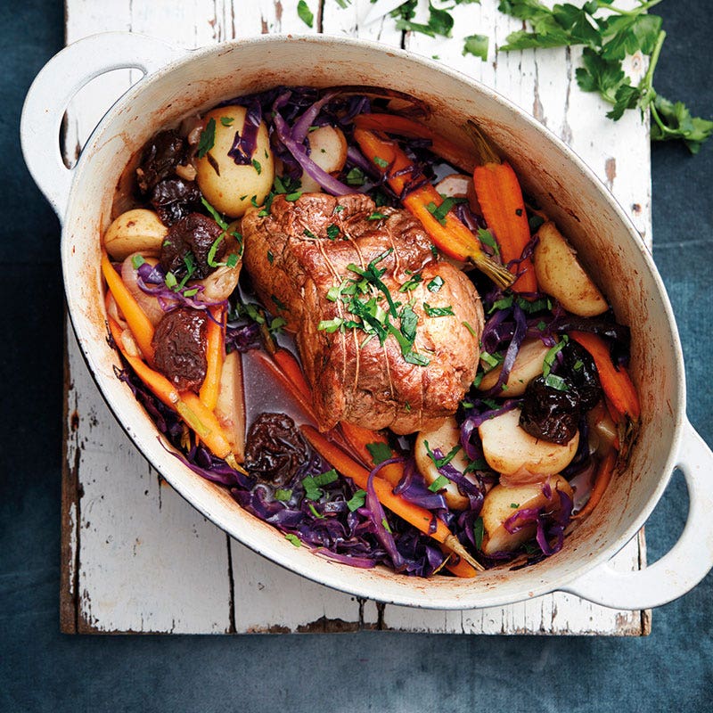 Buntes Ofengemüse mit Schweinebraten