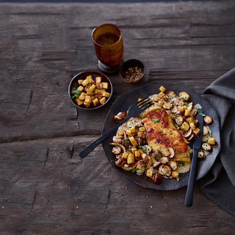 Foto van Schnitzel met gebakken aardappeltjes door WW
