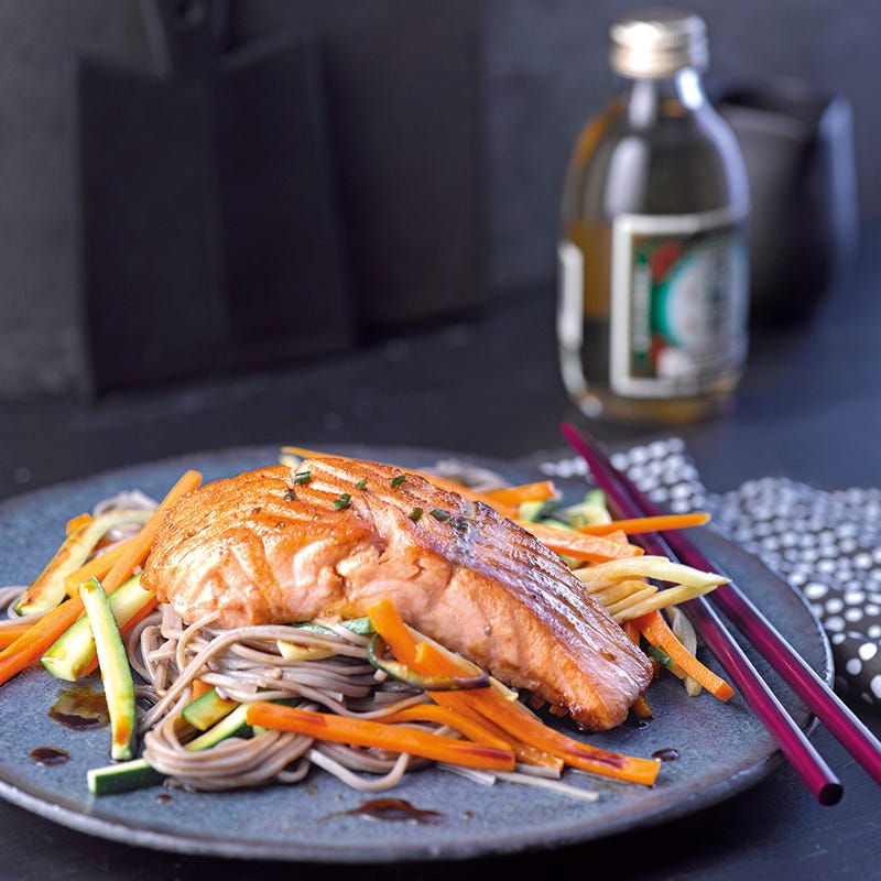 Foto van Sobanoedels met zalm door WW