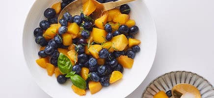 Fresh blueberry-peach salsa