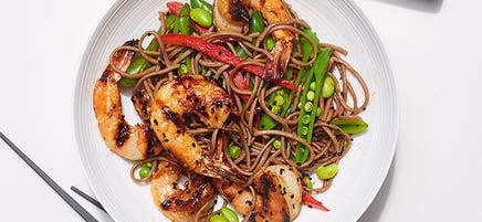 Ginger-Grilled Shrimp & Soba Noodle Salad