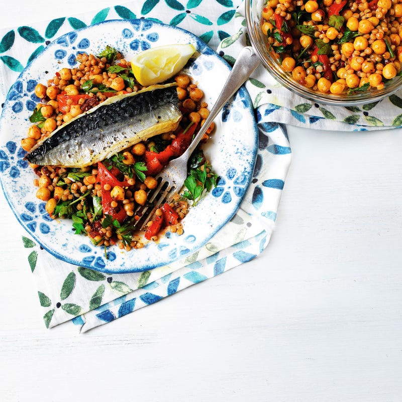 Photo de/du Maquereau grillé et semoule marocaine par WW