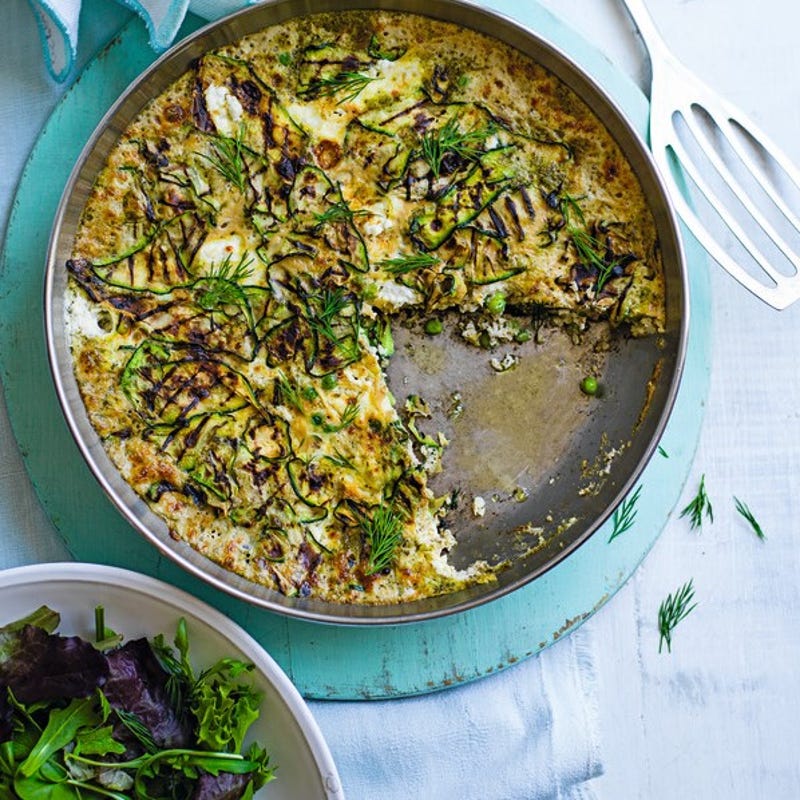 Photo de/du Frittata de courgettes grillées, petits pois et pesto par WW