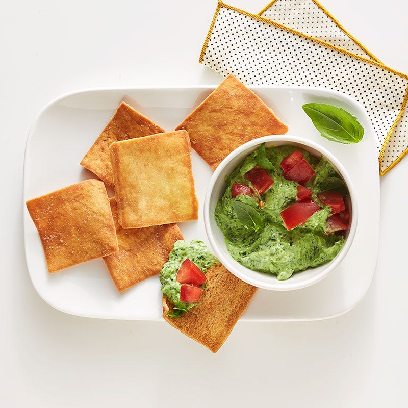 Photo of Basil-Spinach Dip with Pita Chips by WW