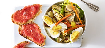 Pan con Tomate with Spanish Salad