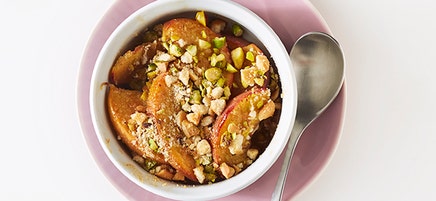 Lemon-cardamom peach crisp