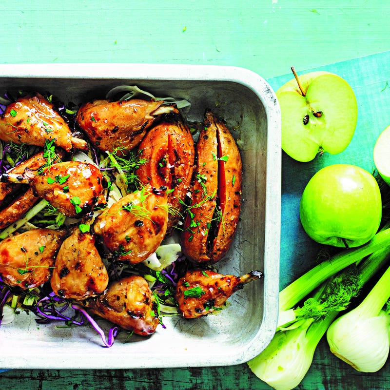 Photo of Sticky drumsticks with apple & fennel slaw by WW