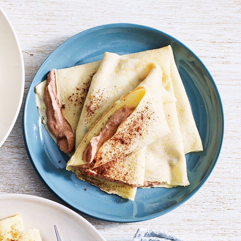 Chocolate ricotta crepes