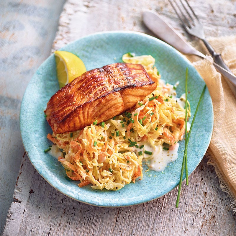 Barbecue-Lachs mit Coleslaw