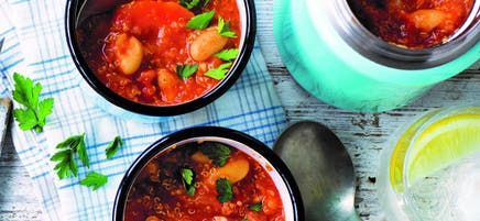 Bean, veg & quinoa soup