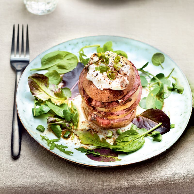 Mille-feuille de poires au canard en papillote