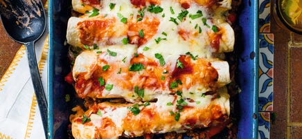 Spicy pork & black bean enchiladas