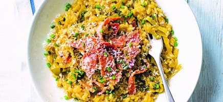 Leek & bacon risotto