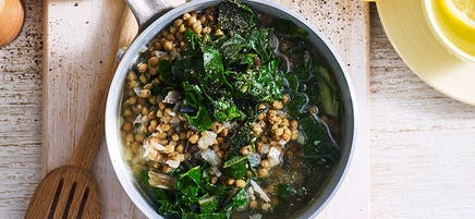 Lentil, lemon and silverbeet soup