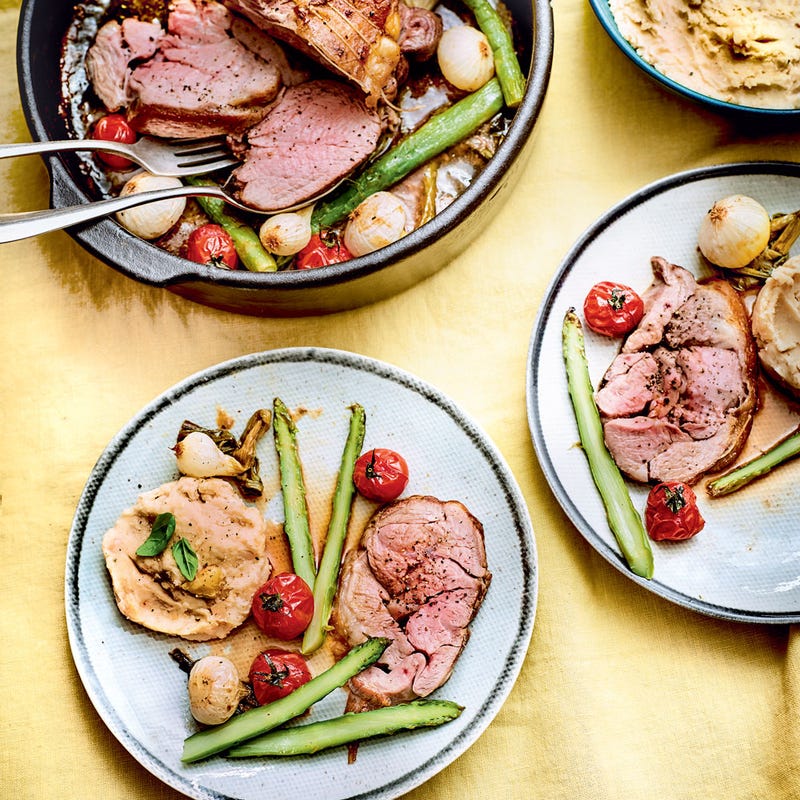 Gigot d’agneau à la purée de flageolets