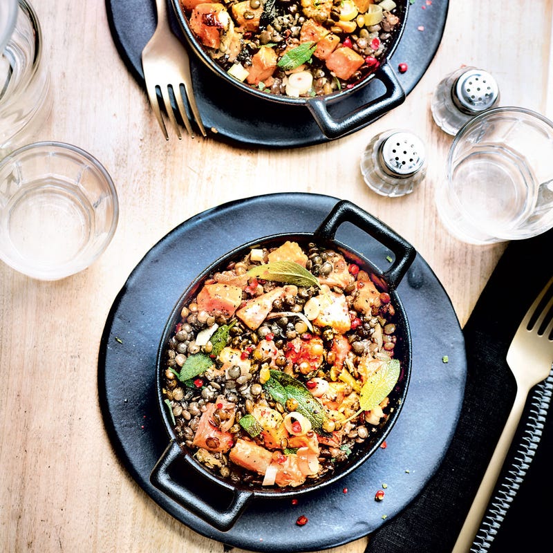 Gratin de patates douces aux lentilles