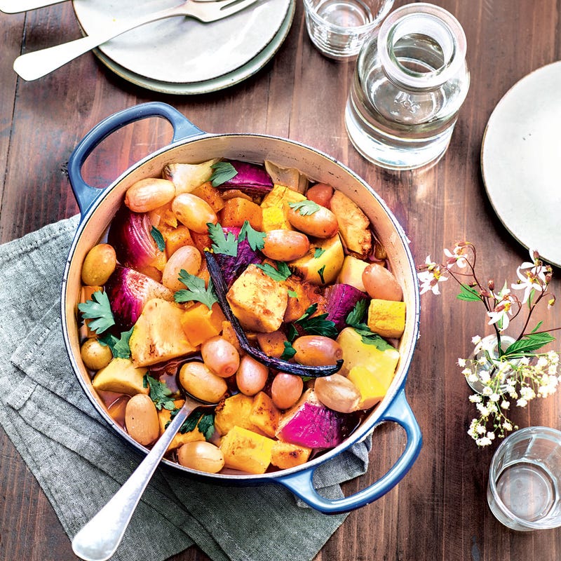 Daube de légumes d’hiver aux épices douces et raisins frais