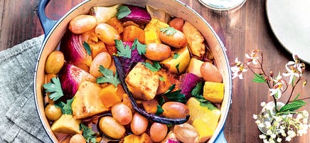 Daube de légumes d’hiver aux épices douces et raisins frais