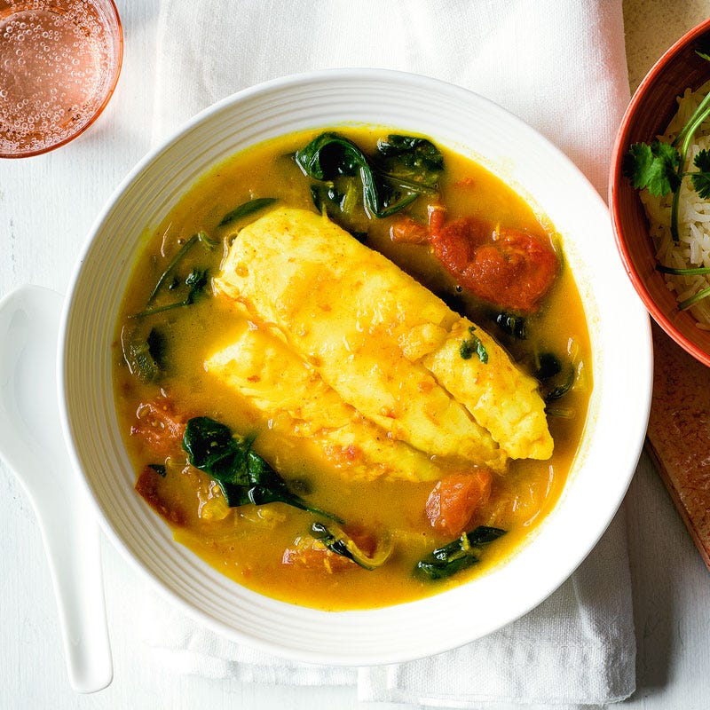 Schnelles Kabeljau-Curry