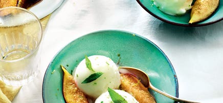 Sorbet citron à la verveine et tombée de figues