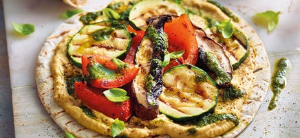 Grillgemüse-Wraps mit Hummus