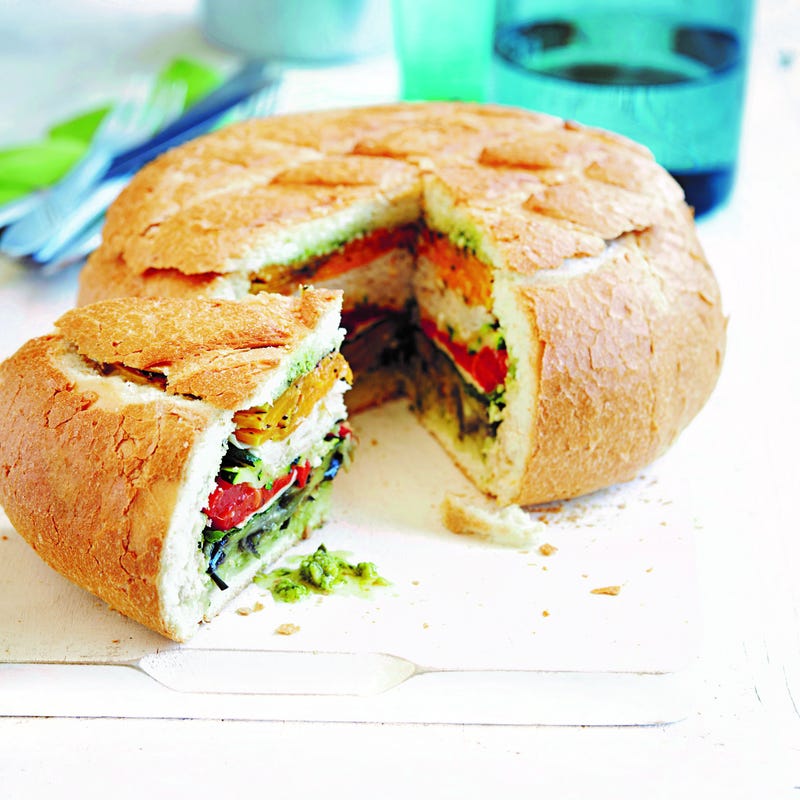 Photo of Turkey, pesto & grilled vegetable picnic loaf by WW