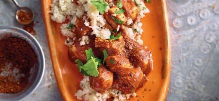 Riz de chou-fleur et émincé de poulet au garam masala