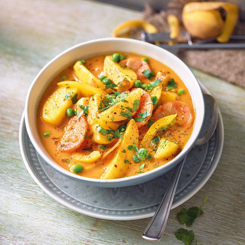 Gemüsekorma mit Kokosnussmilch und Kartoffeln / Gemüsekorma mit Kokosmilch und Kartoffeln