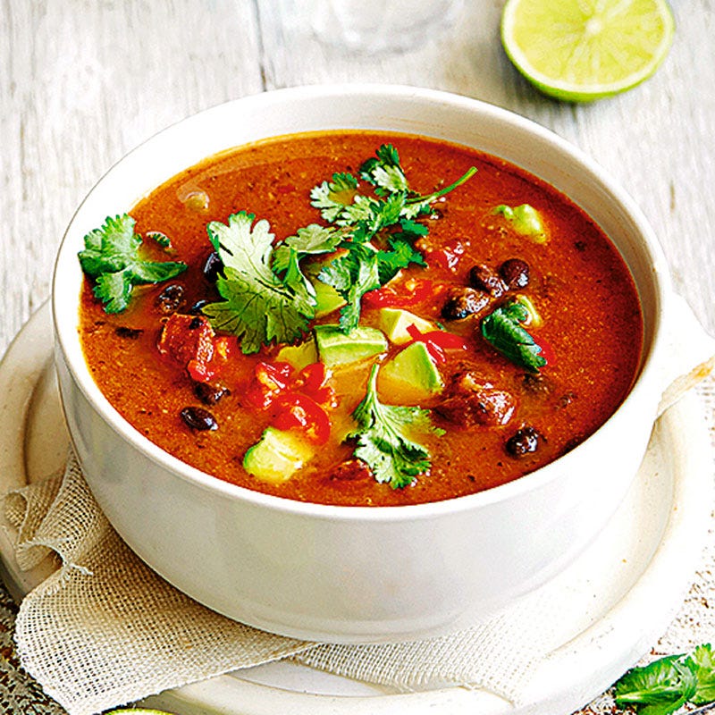 Scharfe Bohnen-Chorizosuppe