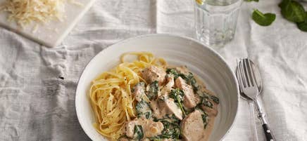 Pasta Alfredo med kyckling