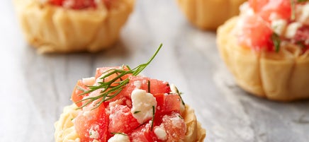 Crispy Tomato and Feta Phyllo Tartlets
