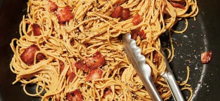 Spaghetti de blé entier carbonara