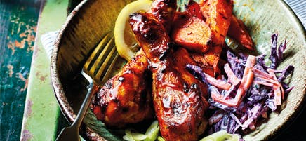 Sticky barbecued chicken