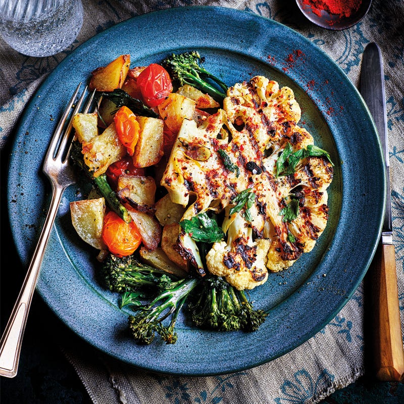 Photo of Garlic cauliflower steaks with roast veg by WW