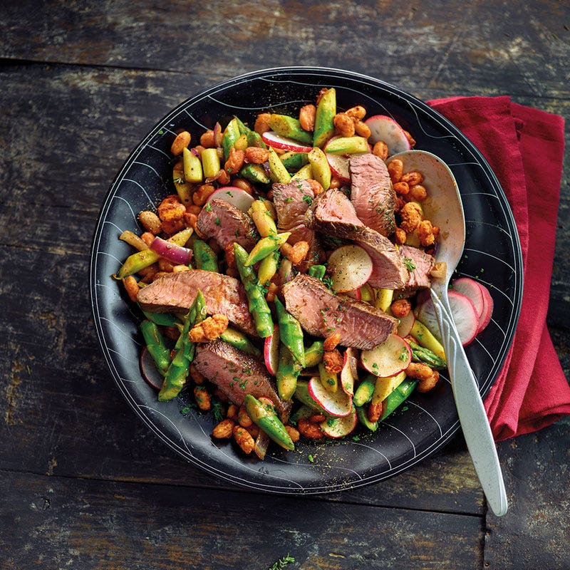 Steak-Bohnen-Salat