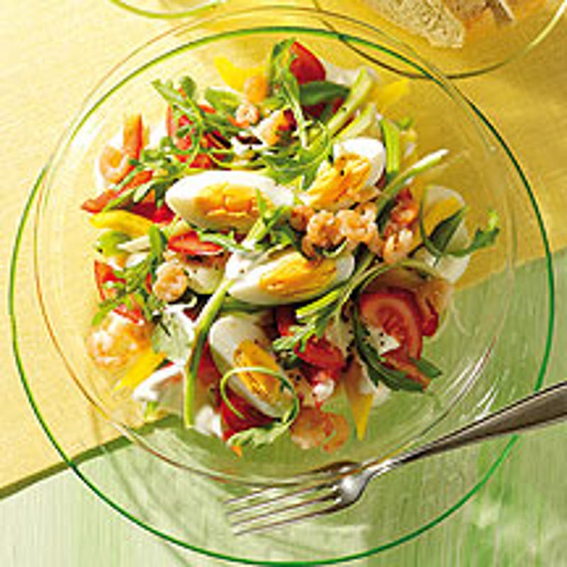 Salade met krab en ei