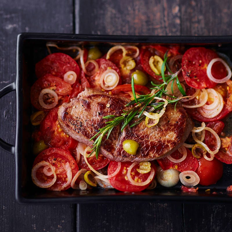 Steak mit Ofentomaten