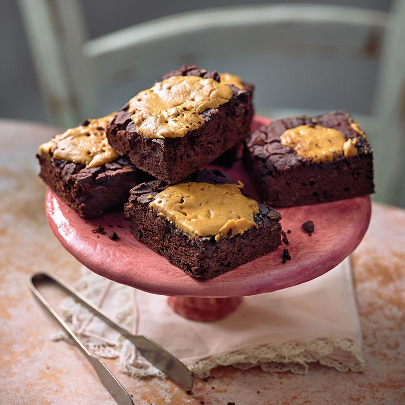 Erdnuss-Brownies mit weissen Bohnen / Erdnuss-Brownies mit weißen Bohnen