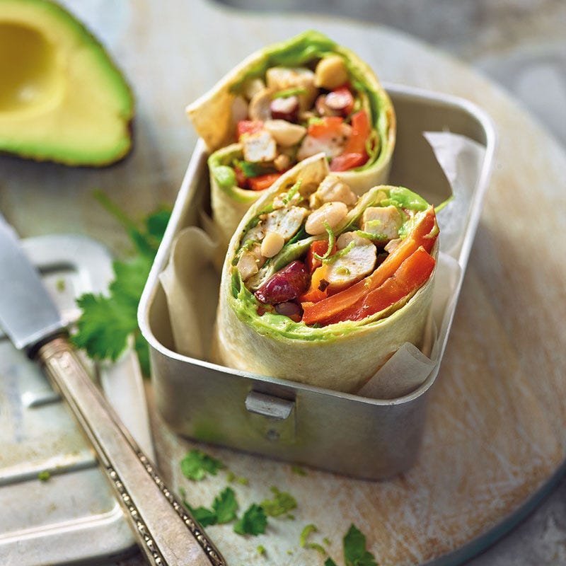 Bohnen-Burrito mit Poulet / Bohnen-Burrito mit Hähnchen