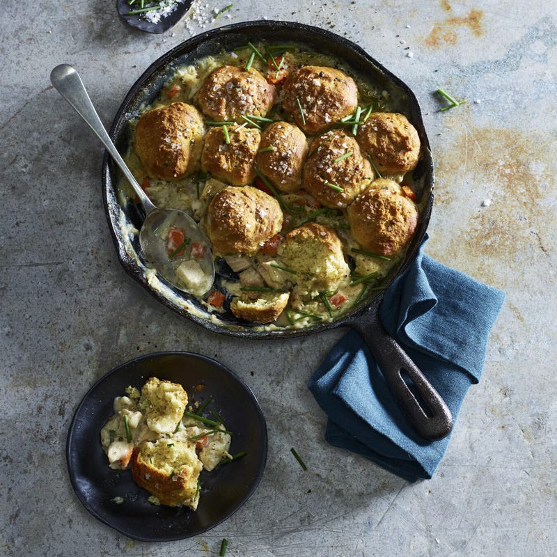 Iron skillet chicken potpie