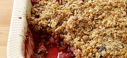 Croustade à la rhubarbe et aux cerises