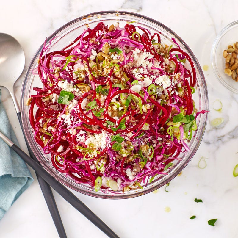Photo of Spiralized Beet Slaw with Lime and Pepitas by WW